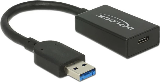 Adapter USB-A në USB-C DeLOCK 65698, 0.15 m, USB 3.2 Gen 2, 10 Gbit/s, i zi