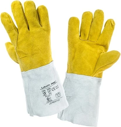 Doreza saldimi LAHTI PRO L270411K XXL, lëkurë 35 cm, verdhë/bardhë