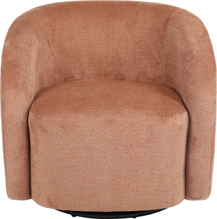 Fotel Barrelo rrotullues, stof rozë i zbehtë, 77x72x69cm