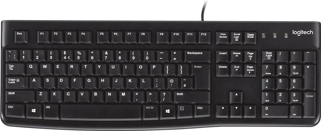Tastierë Logitech K120, me kabllo, USB, QWERTY, e zezë