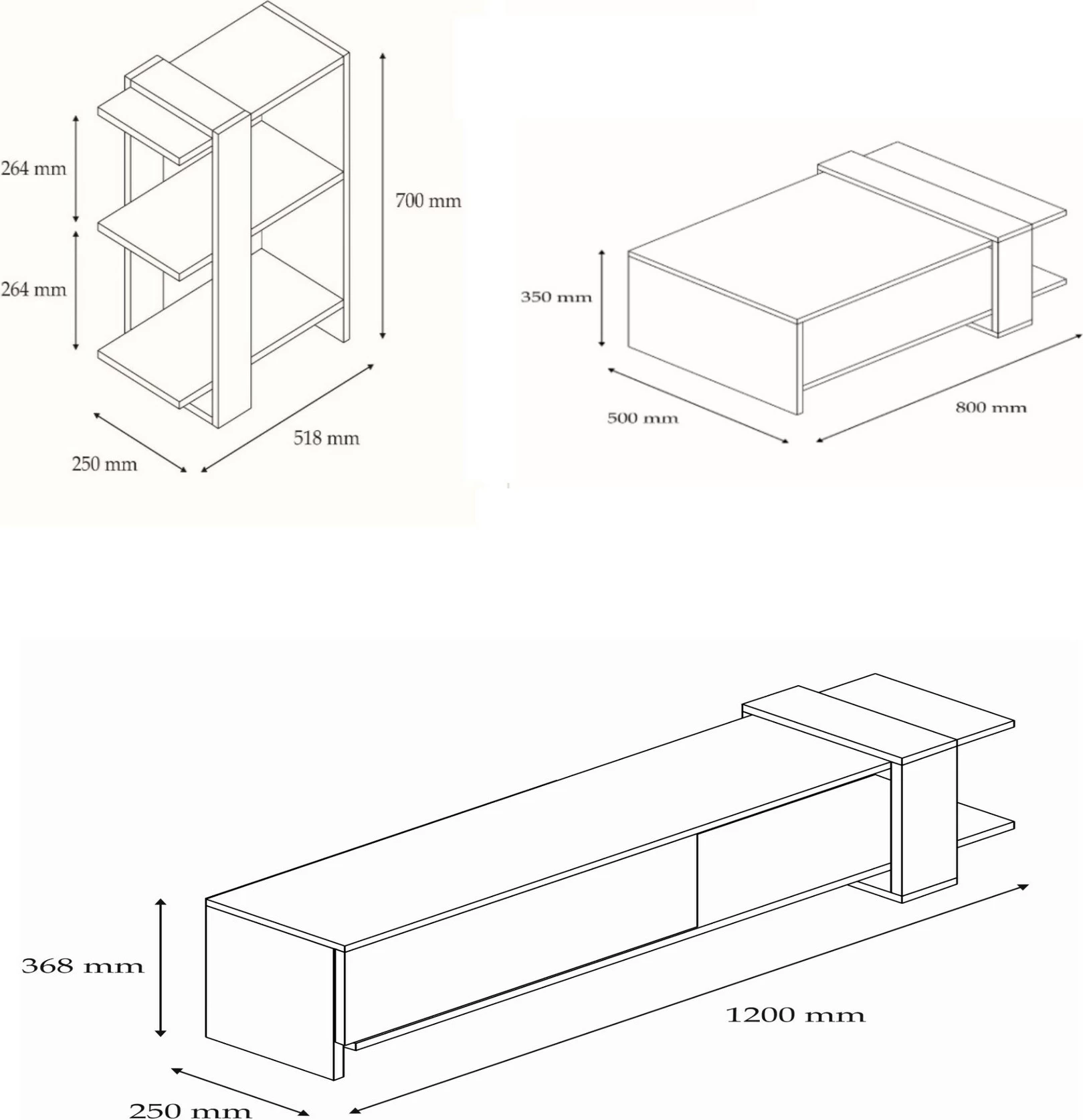 Set mobiljesh për dhomë dite, Gaye, ngjyrë arre dhe e bardhë