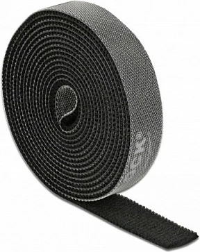 Shirit Velcro DeLOCK 2 m x 15 mm, lidhëse kabllosh, i zi