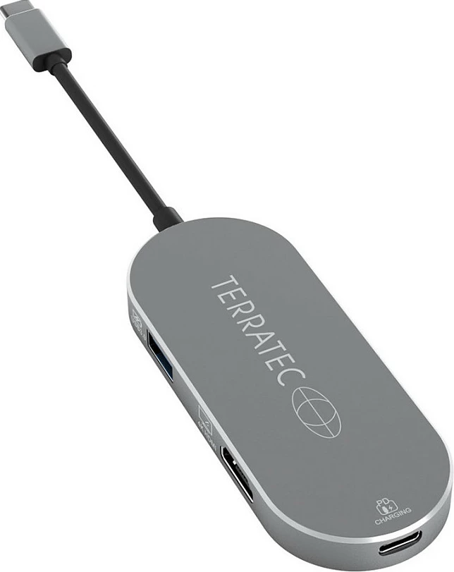 Adapter USB-C TerraTec Connect C5, HDMI, 2x USB-A 3.0, USB-C PD, Silver