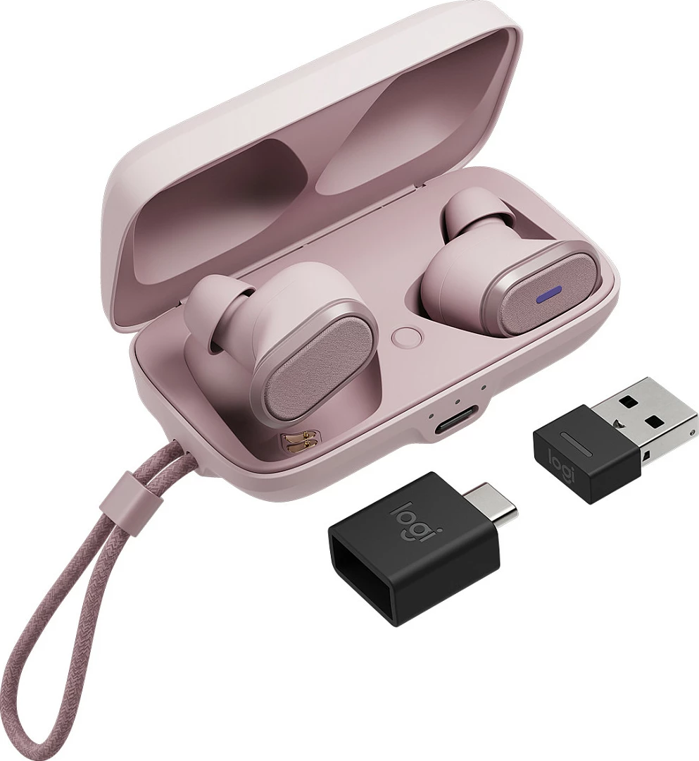 Kufje Logitech Zone True Wireless, Bluetooth 5.0, ANC, Rose