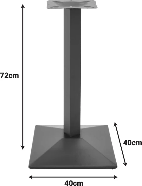Baza metalike për tavolinë Ova I, ngjyrë e zezë, 40x40x72cm