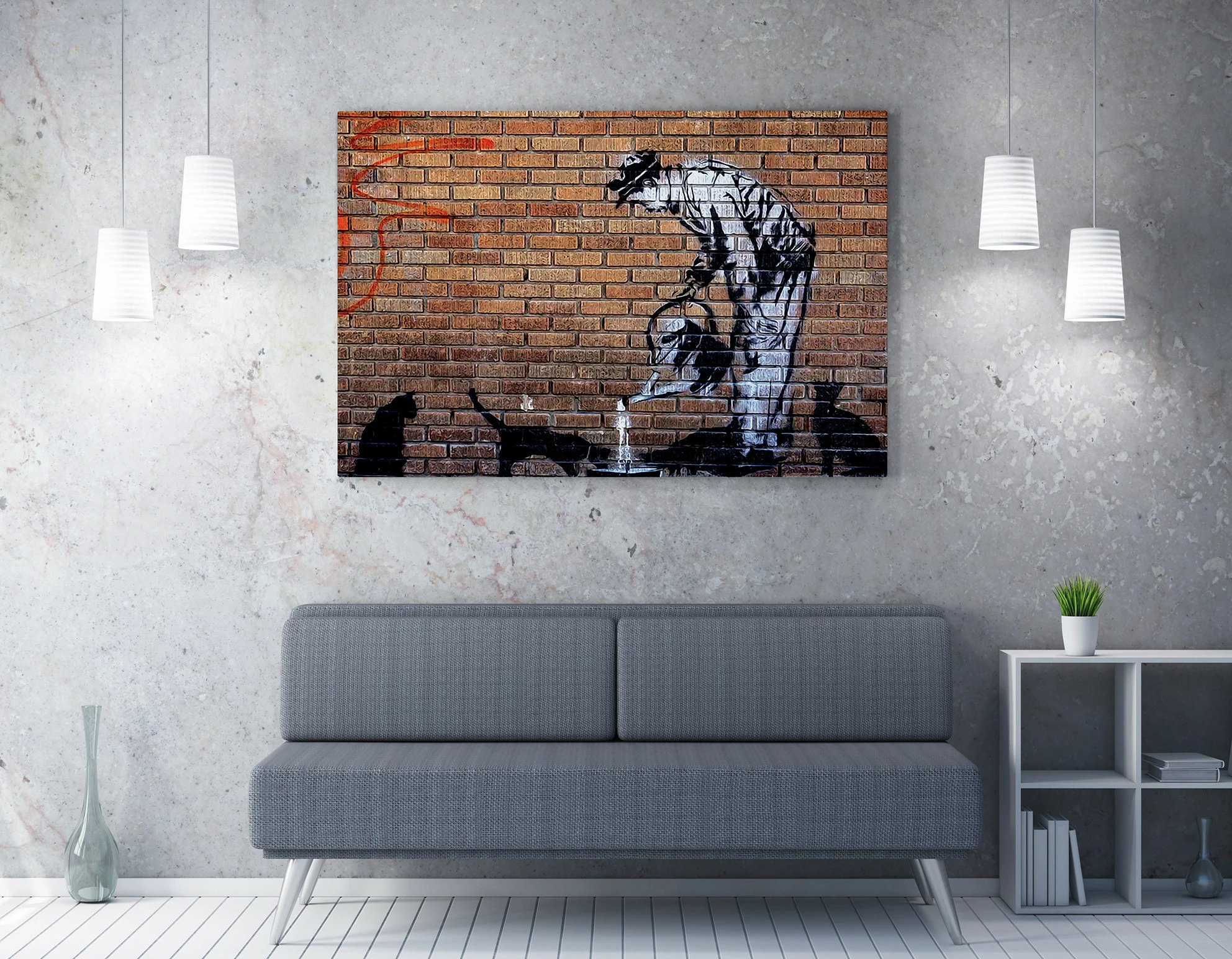 Pikturë dekorative në kanavacë, Banksy, shumëngjyrëshe, WY50, 50x70cm
