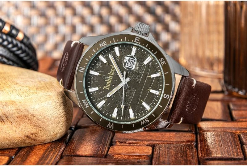 Orë dore meshkuj Timberland Swampscott TBL.15941JYUK/53, jeshile/kafe, set me çantë