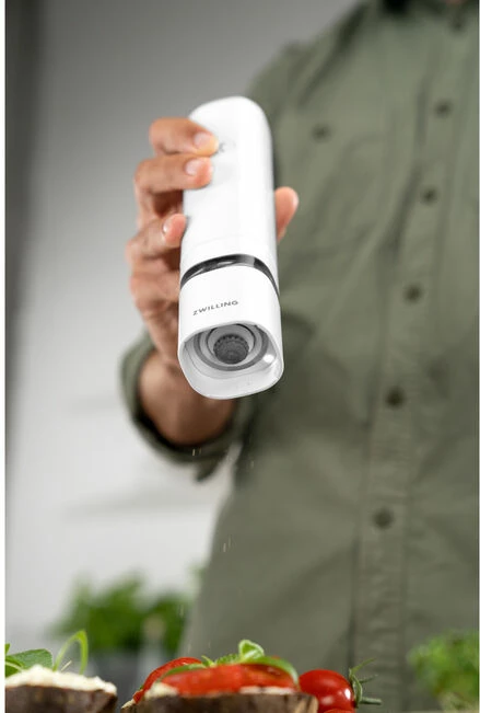 Mulli elektrik për piper dhe kripë Zwilling, i bardhë