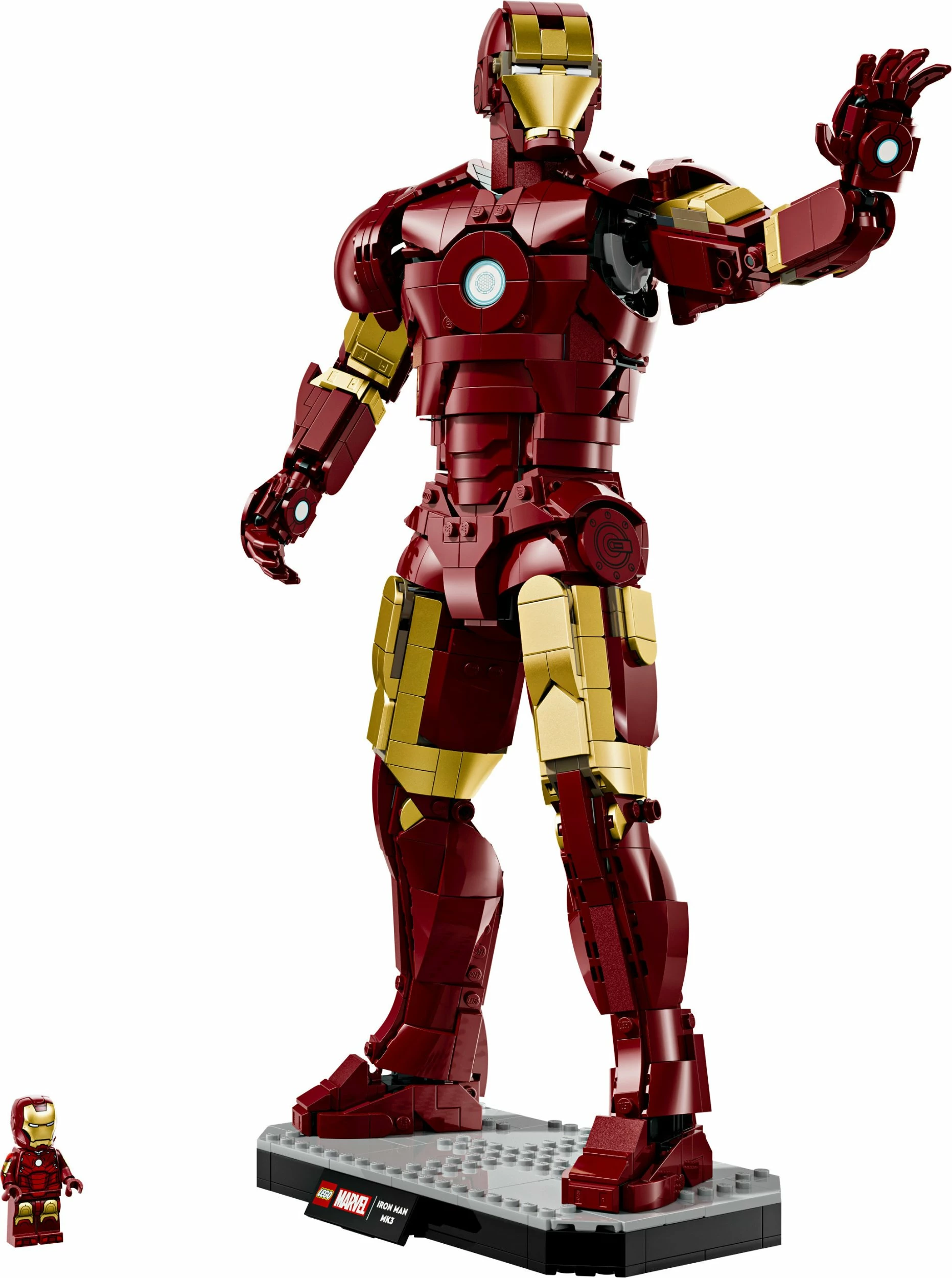 Set ndërtimi LEGO Marvel Iron Man Mark 3 76344, 1297 pjesë, figurë 38 cm, Collector's Edition, me minifigurë