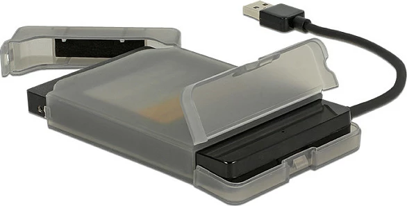 Adapter USB-A në SATA DeLOCK 62742, për HDD/SSD 2.5", 6 Gbit/s, 0.15 m, zi/gri