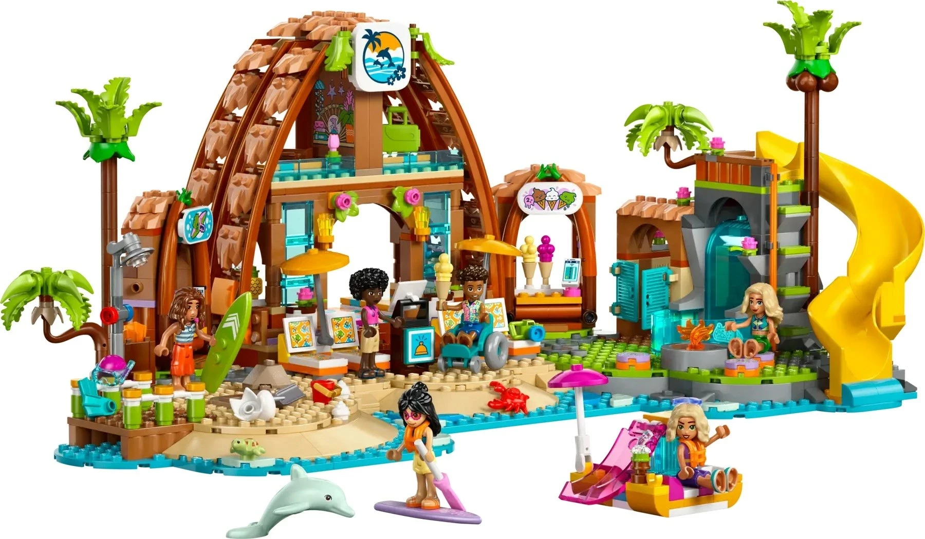 Set LEGO Friends Family Vacation Beach Resort 42673, 6 minifigura