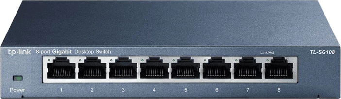 Switch TP-LINK TL-SG108 8 porta Gigabit desktop e zezë