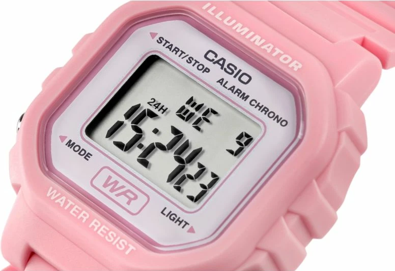 Orë dore digjitale femra CASIO LA-20WH-4A1EF, rozë, me kuti