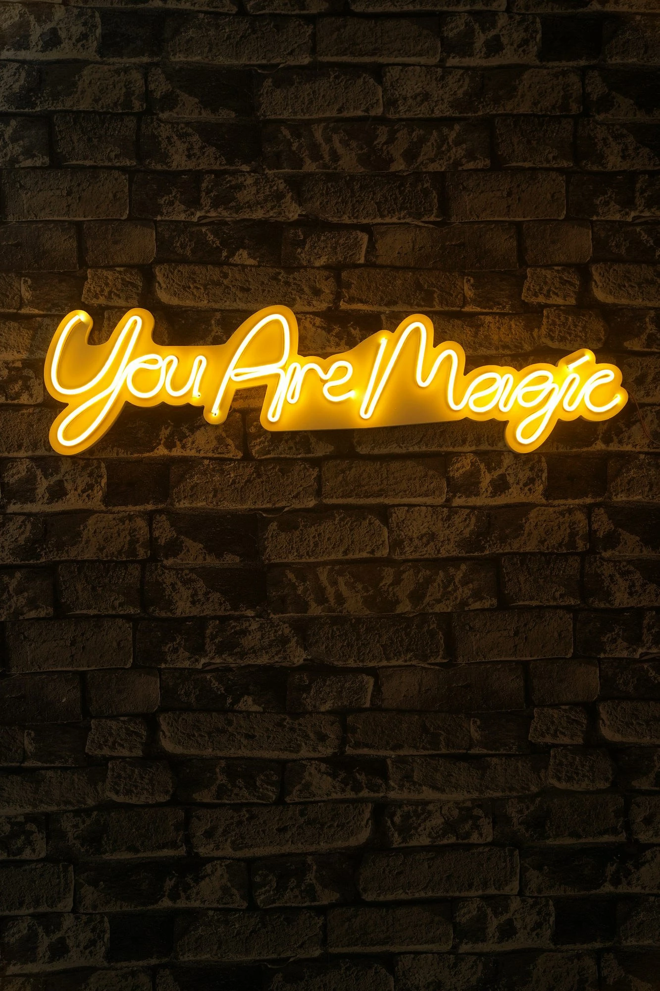 Dritë dekorative LED në mur, plastikë, 'You Are Magic', e verdhë
