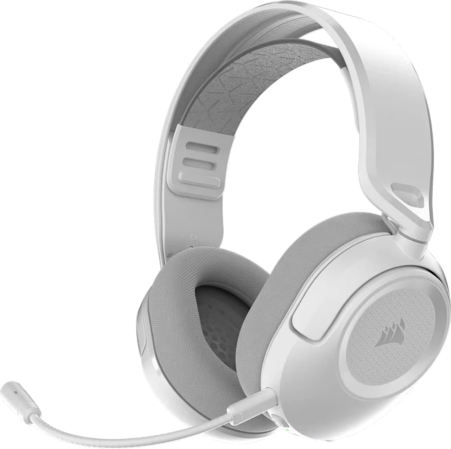 Kufje gaming CORSAIR HS35 V3, wireless 2.4GHz/Bluetooth, stereo, mikrofon i heqshëm, 30 orë bateri, të bardha