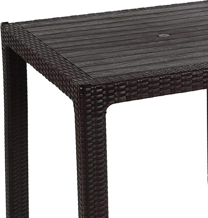 Tavolinë Explore me mbrojtje UV, PP, ngjyrë kafe, 90x90x73.5 cm