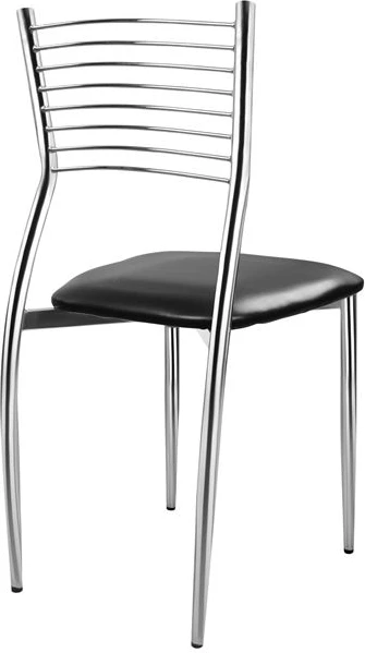 Karrige Elvira FH0025.02, ulëse nga PU e zezë, 40X44X83 cm, set prej 6 copë