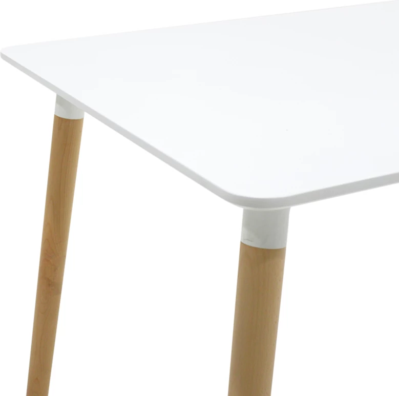 Tavolinë me karrige Natali-Gaston set 5 copë, ngjyrë bardhë-natyrale, 120x80x73cm