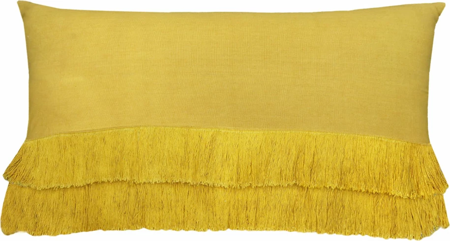 Jastëk dekorativ SENAPE, pëlhurë, ngjyrë e verdhë, 60x40cm