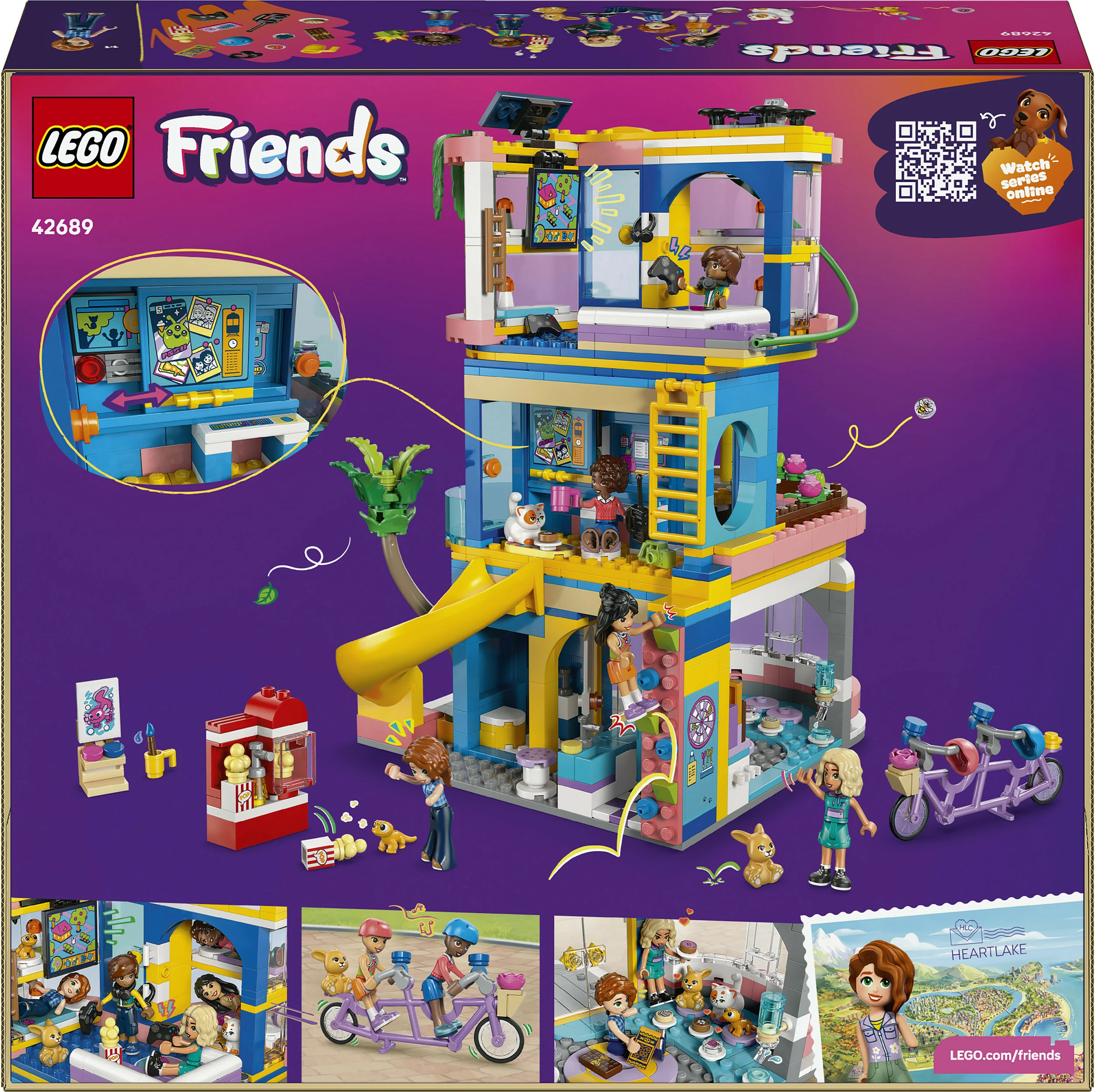 Set ndërtimi LEGO Friends Heartlake City Friends Club House 42689, 794 pjesë, 8+, shumëngjyrësh
