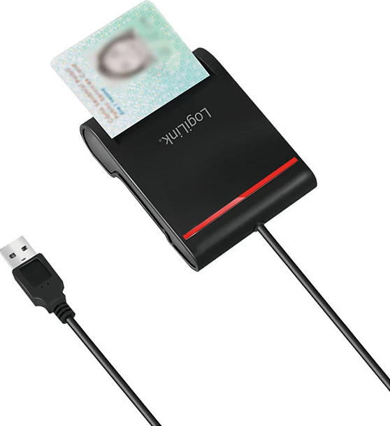 Lexues kartele USB 2.0 LogiLink për Smart-ID, i zi