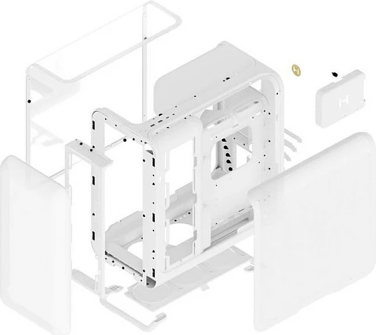 Kasë HYTE X50, Midi Tower, Tempered Glass, e bardhë