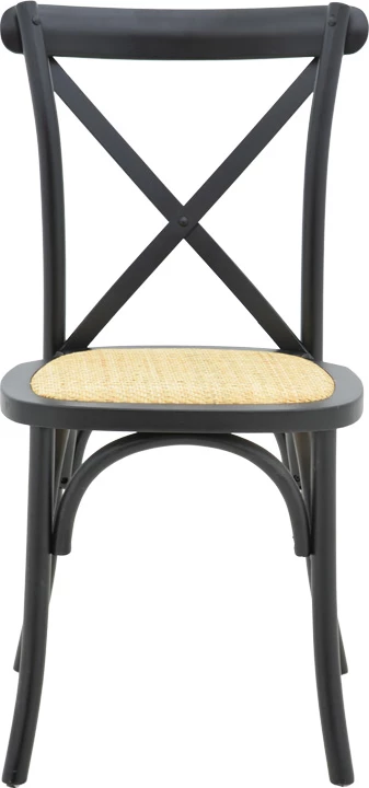 Karrige Dylon e grumbullueshme, dru ahu i zi, ulëse ratan natyral, 48x52x89cm