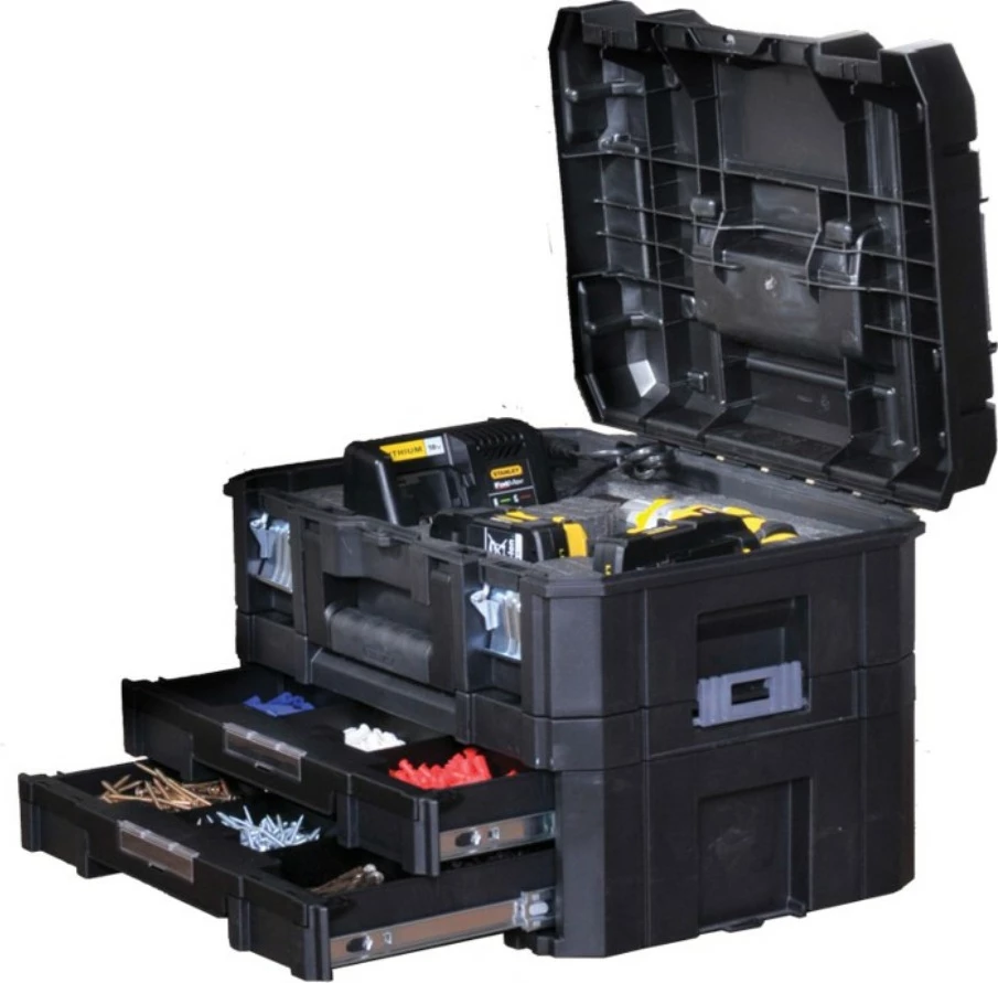 Kuti veglash Stanley FATMAX TSTAK Combo IV FMST1-71981 21.5L 44x32.6x33.2 cm e zezë