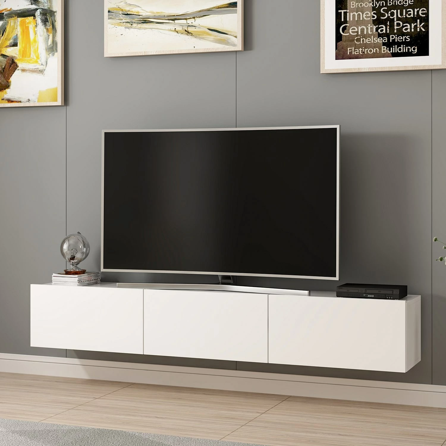 Njësi TV Rigel, ngjyrë e bardhë, Skye Decor