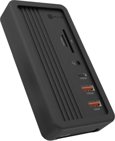 Docking station ICYBOX IB-DK4072M-CU31 10-në-1 me slot NVMe M.2, PD 100W, 4K HDMI, e zezë