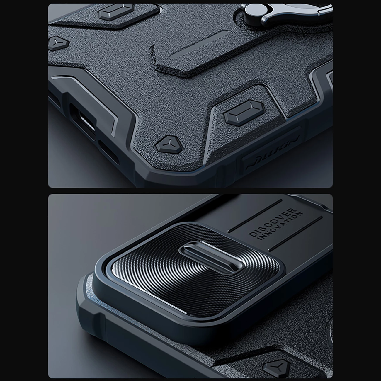 Mbështjellës Nillkin CamShield Armor për iPhone 15 Pro Max, i zi