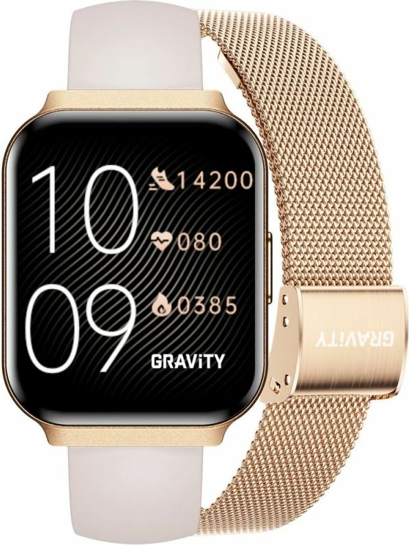 Smartwatch Gravity GT44-2, rozë gold, me rrip dhe byzylyk