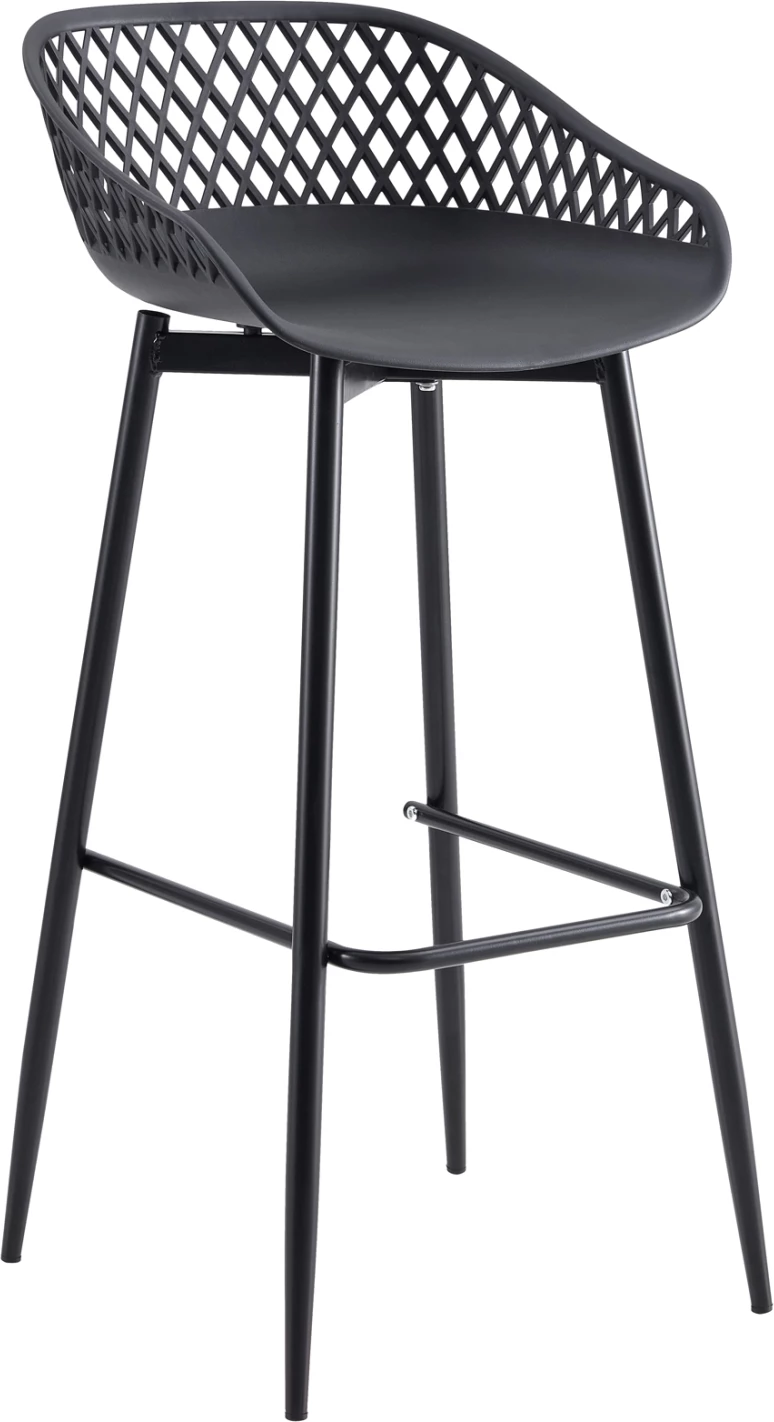 Karrige për bar FH8686.12, polipropilen dhe këmbë metali të zeza, 45x45x97H cm, set prej 2 copë