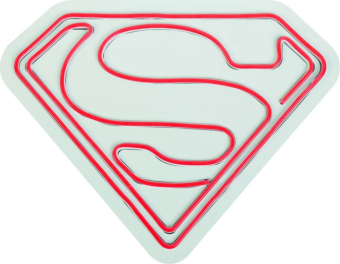 Dritë dekorative murale LED, plastikë, logo Superman, e kuqe