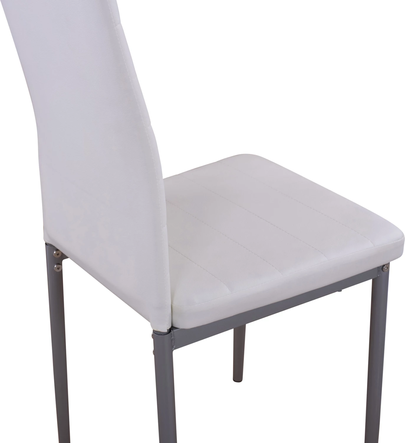 Karrige metalike Lady FH0037.11, kornizë metalike e bardhë PU K/D, 40x48x95 cm, set prej 4 copash