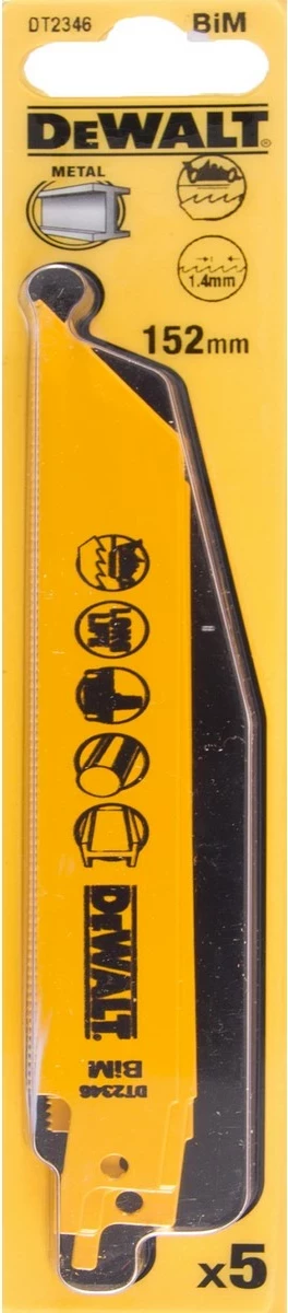 Teh sharrë reciproke DeWalt DT2346 152 mm, për metal, set 5 copë