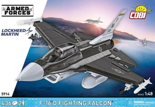 Set blloqesh ndërtimi, Cobi, COBI-5914 F-16D Fighting Falcon, shkallë 1:48, 436 pjesë, 2 figura