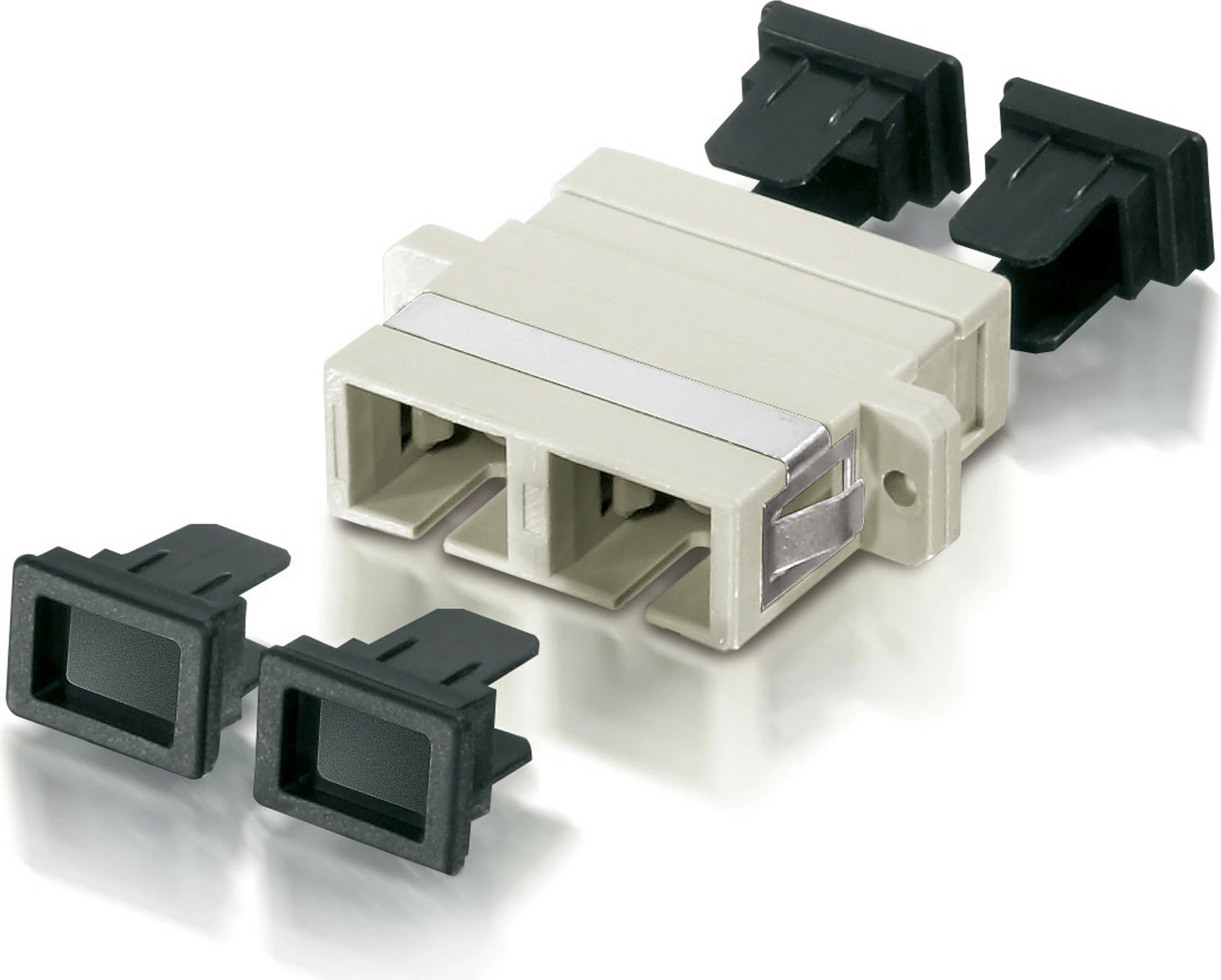 Adapter fibër optike SC Equip, OM1/OM2, Multi-mode, Beige