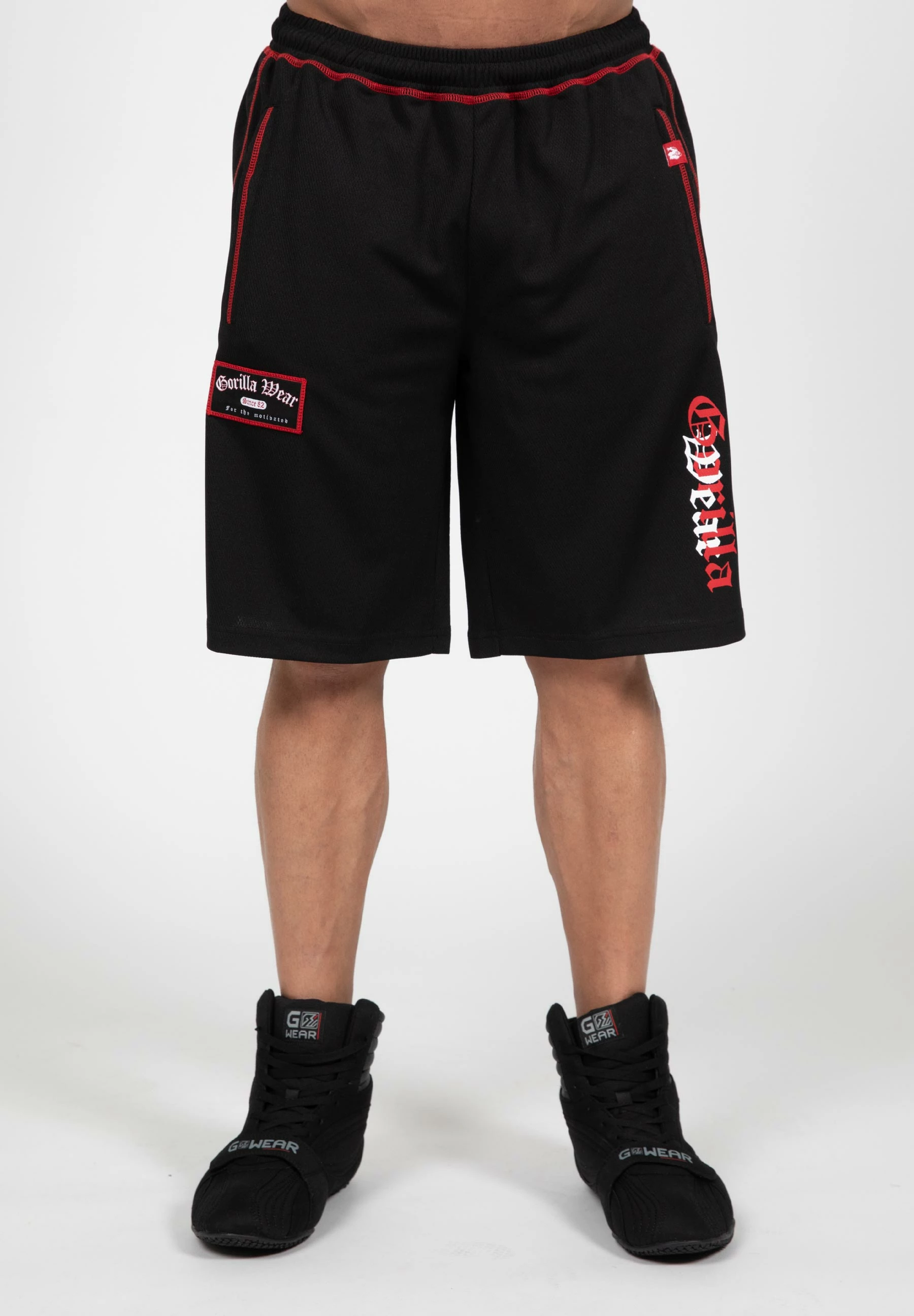 Marlow Mesh Shorts - Black/Red 