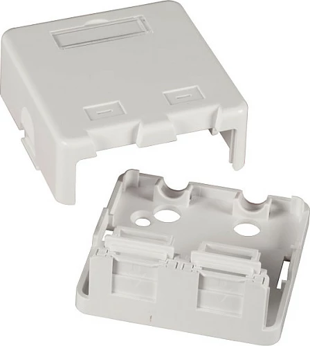 Kuti keystone RJ-45 EFB Elektronik, 1-port, aufputz, me kapak pluhuri, e bardhë