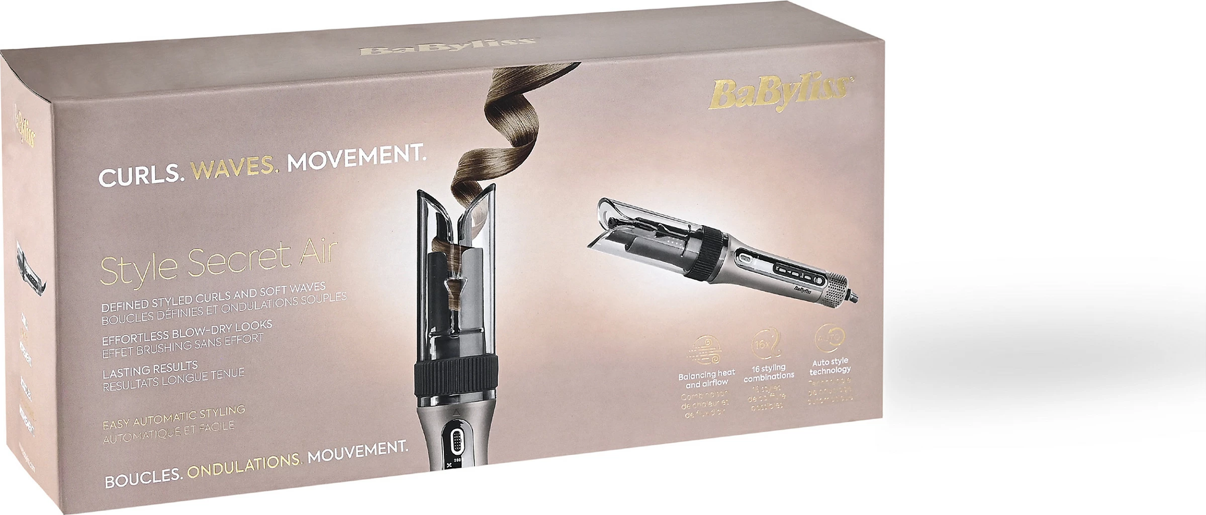 Hekur për kaçurrela BaByliss Style Secret Air C6688E, gri/zi