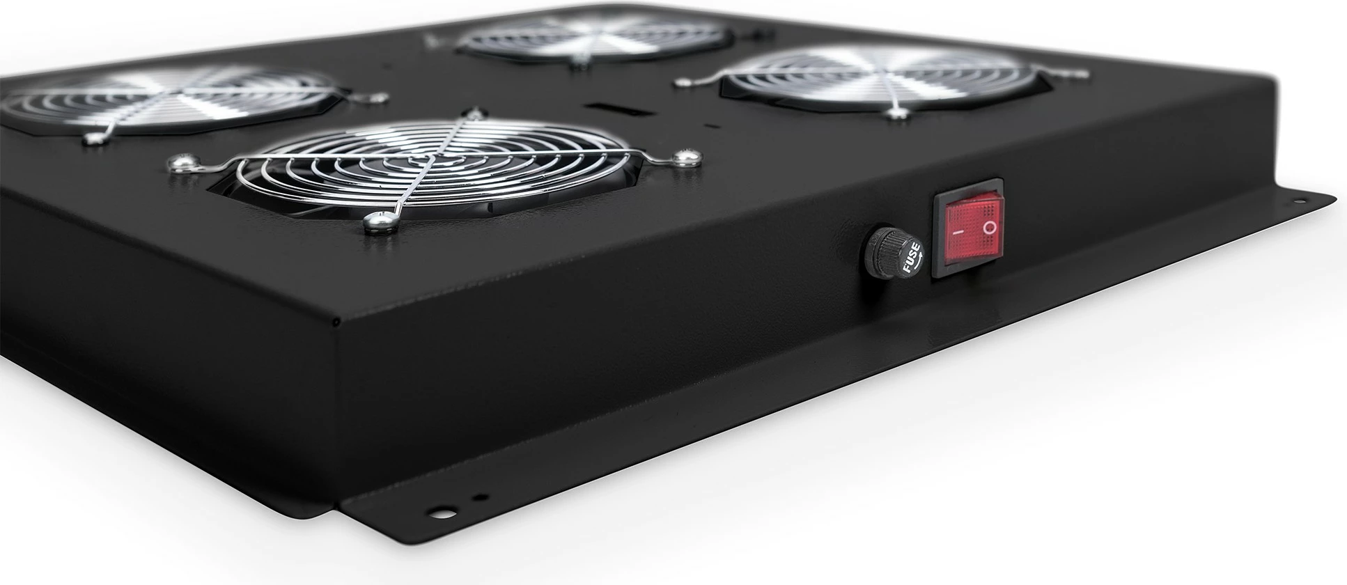 Panel ventilatorësh Digitus për kasë rrjeti 19", 2 ventilatorë, e zezë