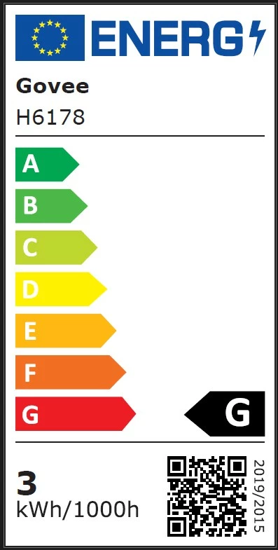 Dritë prapavije LED RGB për TV Govee Backlight 46-60\", 3 m, Bluetooth/USB, set 4 segmente