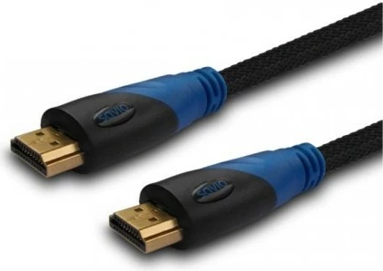 Kabllo HDMI Savio CL-07, 3m, v1.4, gold-plated, najlon, zi/kaltër