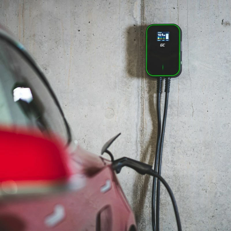 Karikues Green Cell EV për veturë elektrike + kabllo, 22kW, 6m, e zezë