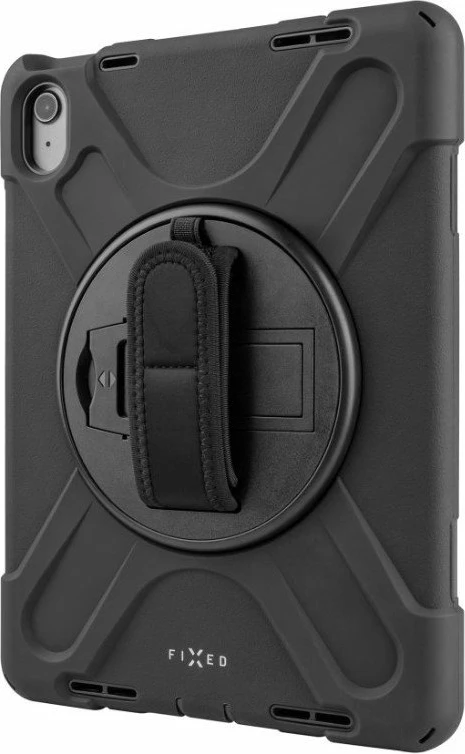 Mbështjellës Rugged Fixed për Apple iPad 10.9" (2022) / iPad 11" (2025), 360° rrotullues, silikon i përforcuar, i zi