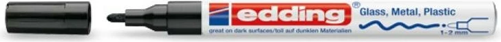 marker boje Edding 751 4-751001, majë e rrumbullakët 1–2 mm, i përhershëm, i zi