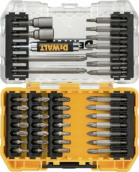 Set bitash Dewalt DT70702-QZ 40 copë me mbajtës magnetik 1/4" në kuti TSTAK
