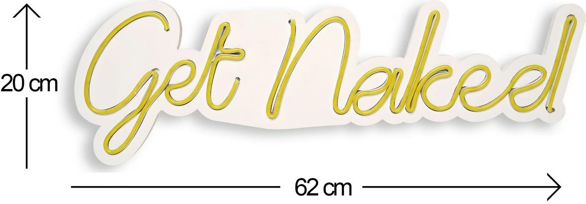 Dritë dekorative murale LED, plastikë, 'Get Naked', ngjyrë e verdhë