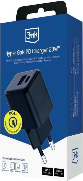 Karikues rrjeti 3MK Hyper GaN 20W, i zi